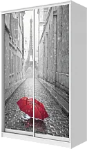 Шкаф-купе 2-х дверный с фотопечатью Париж, зонтик 2300 1362 620